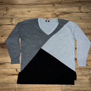 abstract color block sweater